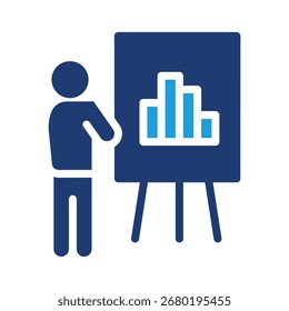 Busque el hombre de negocios para el diseño coloreado del Vector del icono del gráfico bueno para el Web o el App móvil