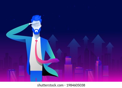 Business Man Looking for Goal Project