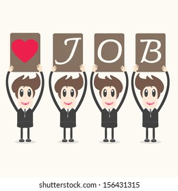 business man love job,vector