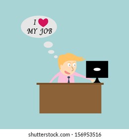business man love my job