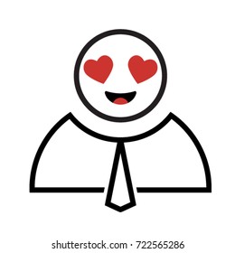 Business man in love vector icon