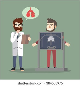 Business man lung check up