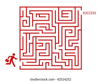 Business man in maze concept vector