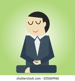 business man in meditation