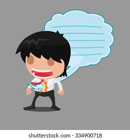 Business Man Message Stab Talk Vector