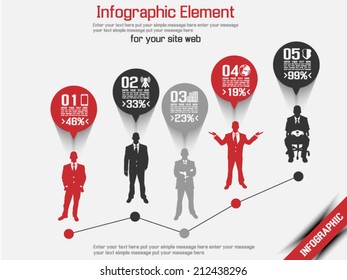 BUSINESS MAN MODERN INFOGRAPHIC RED 5