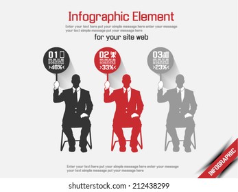BUSINESS MAN MODERN INFOGRAPHIC RED 7