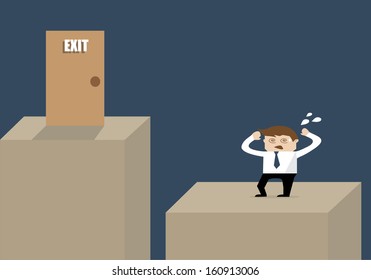 business man need a exit door