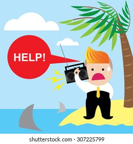 Business man need help vector