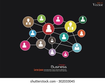Business man network.connecting people.network concept.vector illustration.