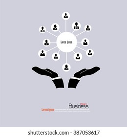 Business man network.connecting people.network concept.vector illustration.