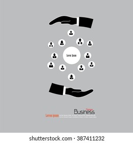 Business man network.connecting people.network concept.vector illustration.