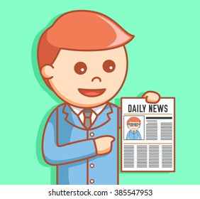 Business man news paper