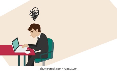 Business man no idea vector. free space for text.