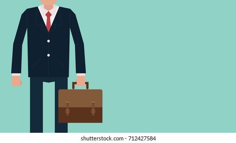 Business man no pastel background. Business cartoon. Free space for text