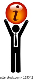 business man offering information or looking for information