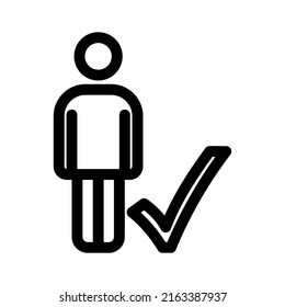 business man ok icon or logo isolated sign symbol vector illustration - high quality black style vector icons
