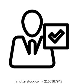 business man ok icon or logo isolated sign symbol vector illustration - high quality black style vector icons
