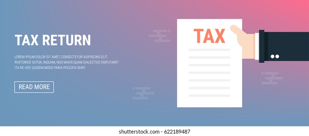 Business man pay tax, flat design