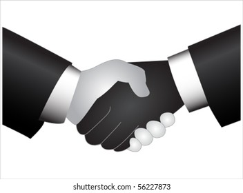 Business man people Handshake , isolated on white, vector
