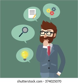 Business man plans