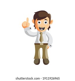 Business man Pointing Up cartoon character Illustration design creation Isolated