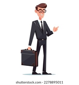 Business man pointing finger vector illustration