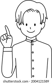 Business man pointing line drawing illustration