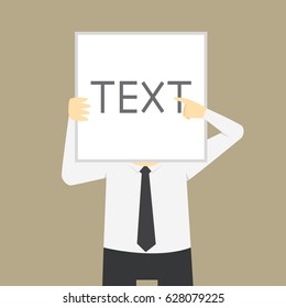 A business man pointing signs held. vector