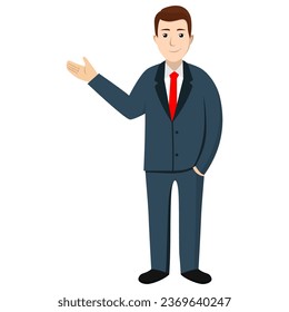 business man pointing vector image 
