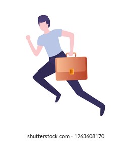 business man with portfolio avatar character