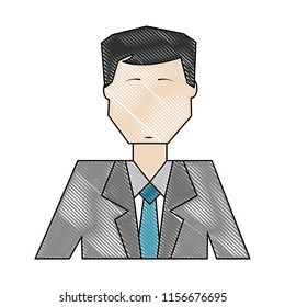 business man portrait employee manager color drawing