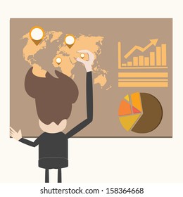  business man present information