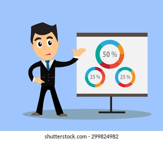business man present success of business. 