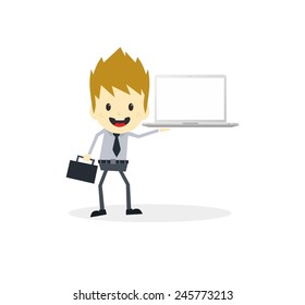 business man presentation cartoon