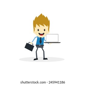 business man presentation cartoon