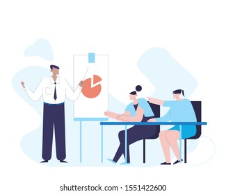Business Man Presentation in front of team