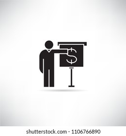 business man presentation icon