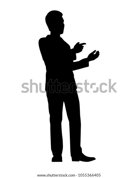 Business Man Presentation Silhouette Vector Stock Vector (Royalty Free ...