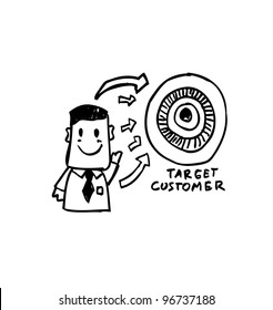 business man presentation target arrow - vector illustration