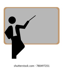 Business man is presenting with a board
