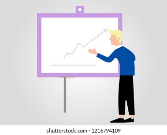 Business man presenting report.
Man doing presentation