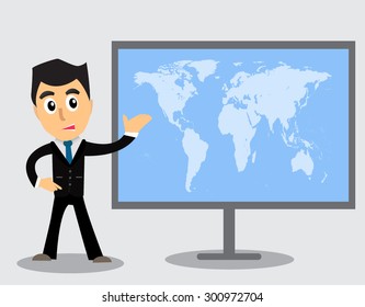 business man presents success of business. 