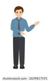 Business man profession cartoon presenting