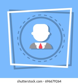 Business Man Profile Icon User Member Avatar Flat Vector Illustration