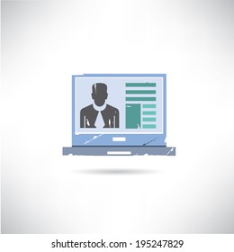 business man profile, online meeting