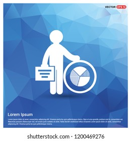 Business man with progress chart Icon - Free vector icon