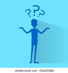 business man with question mark concept vector illustration
