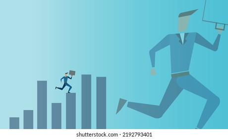 business man reaching new goals