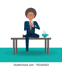 business man reading news on the phone 